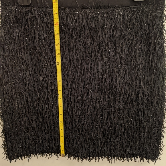 NWT Mango Black Fringe Mini Skirt Size M - Picture 5 of 6
